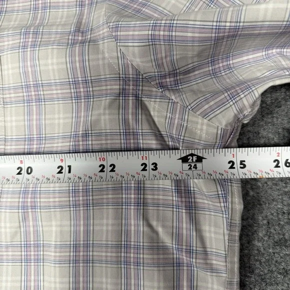 UNTUCKIT Shirt Mens 2XL Purple Plaid Bruno Short Sleeve Button Down - Picture 9 of 9